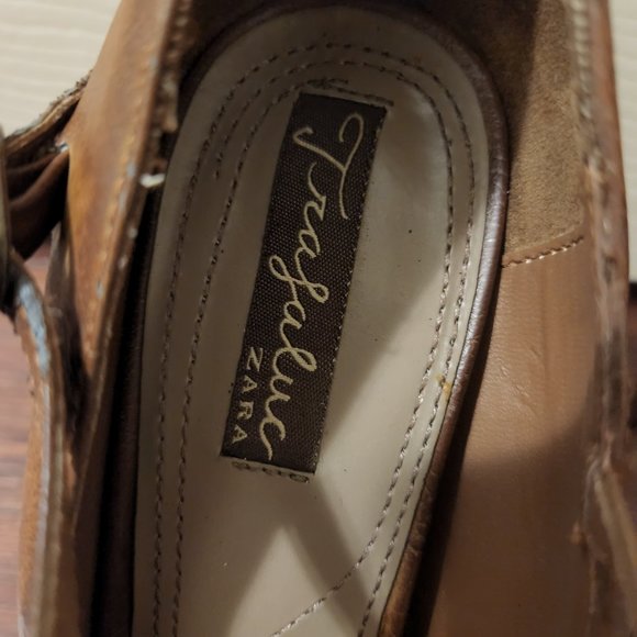 Brown Faux Leather Mary-Jane style Stilettos - Picture 6 of 7